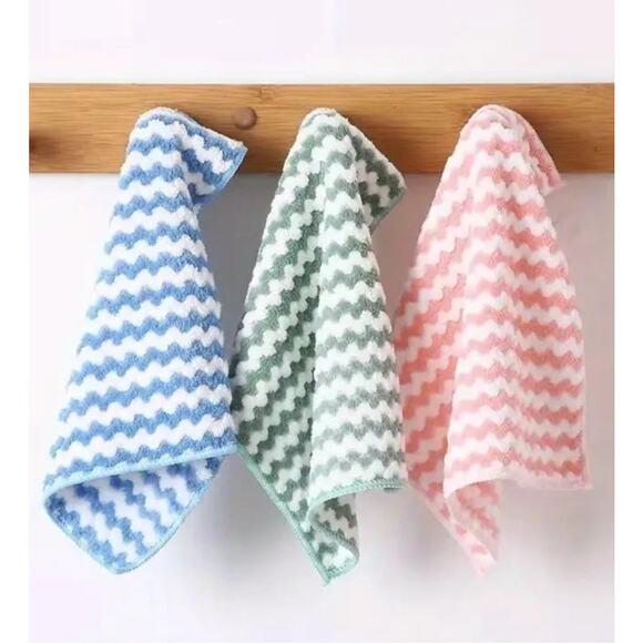 Chevron Microfiber Easy Clean Kitchen Dish Towels Bath Washcloths Makeup Remover - Picture 1 of 7